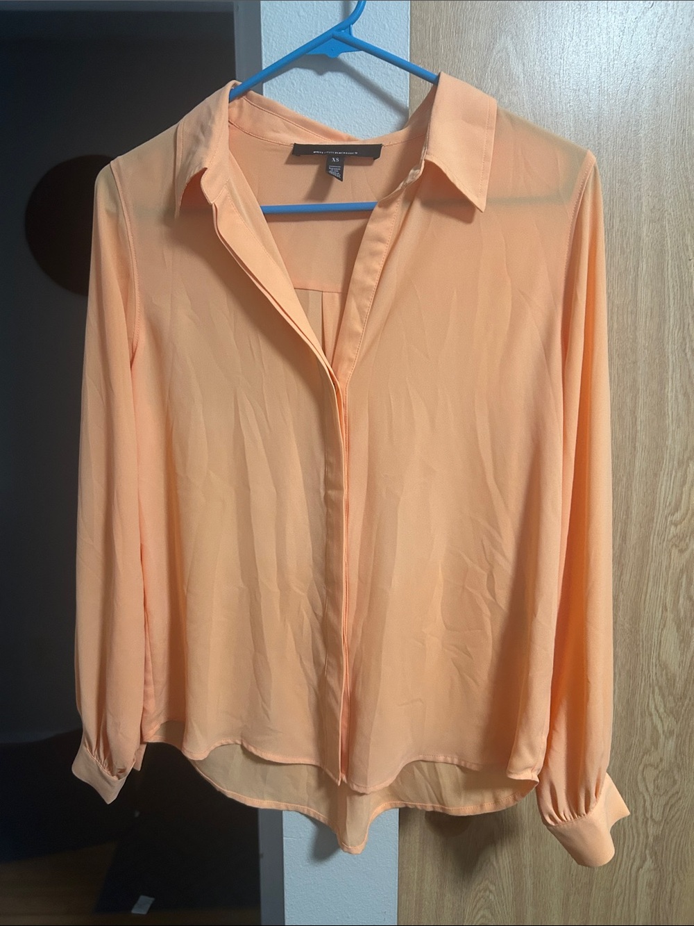 White House Black Market Peach Chiffon Blouse